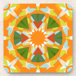 Bright Orange Vibrann Green Star Kitsch Eclectic Getränkeuntersetzer