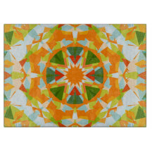 Bright Orange Vibrann Green Star Kitsch Eclectic