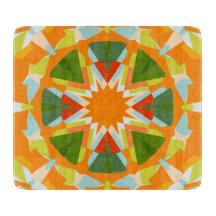 Bright Orange Vibrann Green Star Kitsch Eclectic