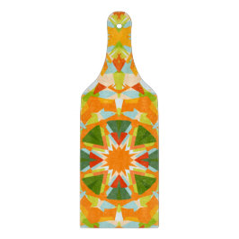 Bright Orange Vibrann Green Star Kitsch Eclectic Schneidebrett