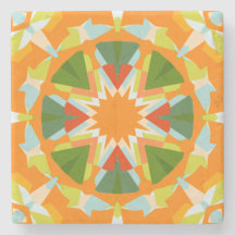 Bright Orange Vibrann Green Star Kitsch Eclectic