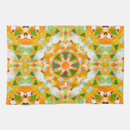 Bright Orange Vibrant Green Star Boho Maximalist Geschirrtuch