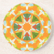 Bright Orange Vibrant Green Star Boho Maximalist