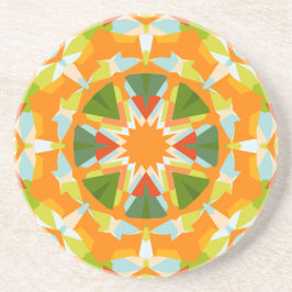 Bright Orange Vibrant Green Star Boho Maximalist Getränkeuntersetzer