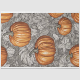 Bright Orange Vintag Pumpkin Halloween Decoupage Seidenpapier