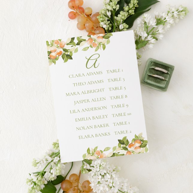 Bright Orange Wedding Seating Chart Card Tischnummer (Von Creator hochgeladen)