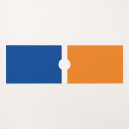 Bright Orange White Deep Blue Banding Color Block Yogamatte