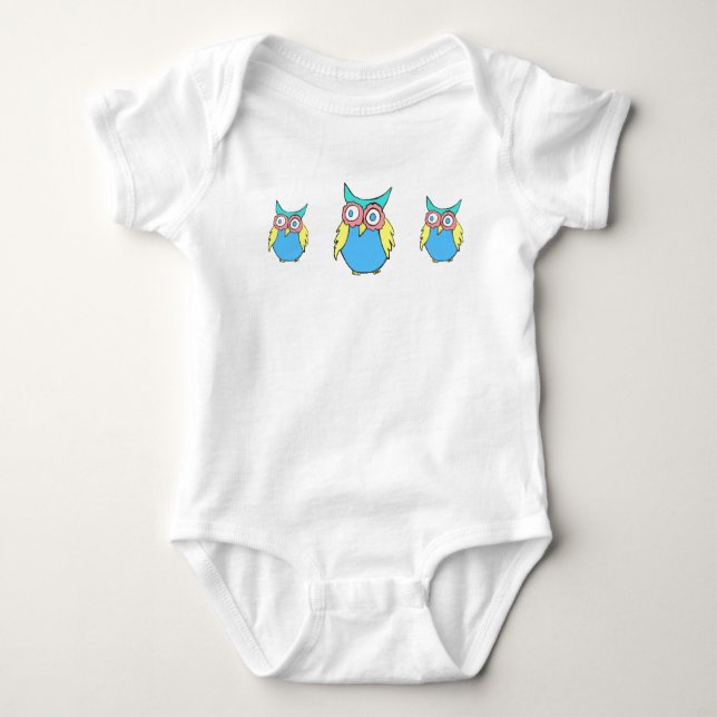 Bright Owls Baby Strampler (Vorderseite)