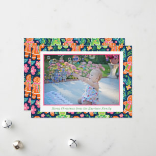 Bright Palm Beach Weihnachts-Lebkuchen-Foto Feiertagskarte