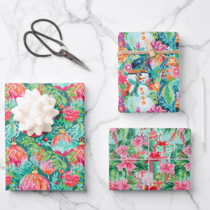 Bright Palm Beach Weihnachtsschmuck Snowman Gesche Geschenkpapier Set