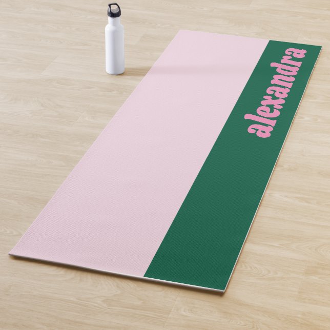 Bright Pastel Color Block Pink Green Personalized  Yogamatte (Beispiel)