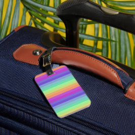 Bright Pastel Rainbow Strip Gepäckmarke Gepäckanhänger