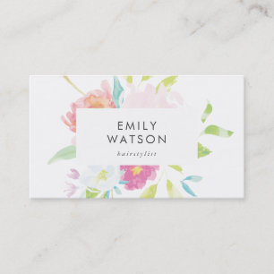 Bright Pastell Floral Business Card Visitenkarte