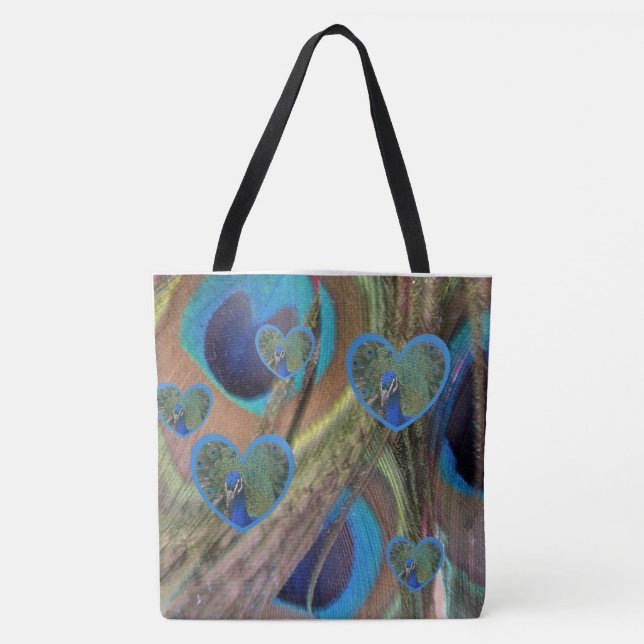 Bright Peacock Feathers Tote Bag (Vorderseite)