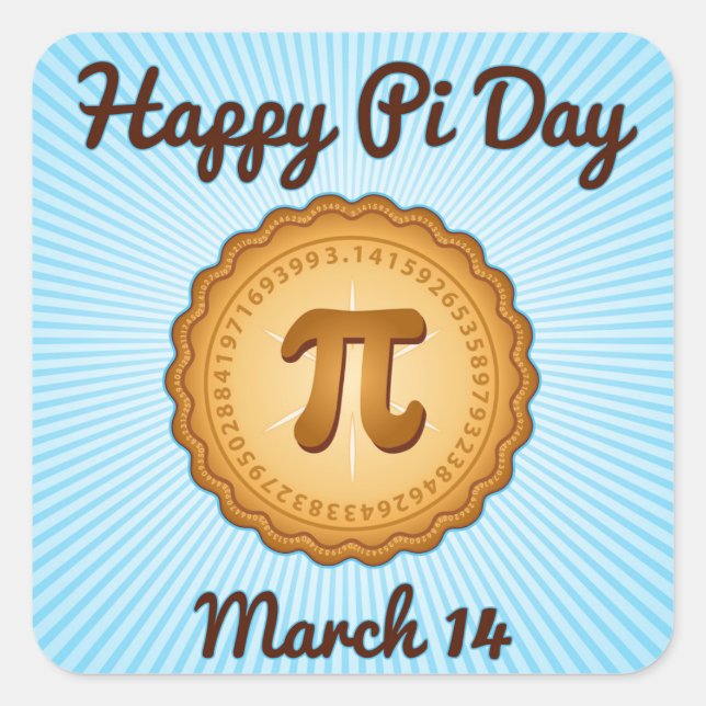 Bright Pi Day Stickers (Vorderseite)