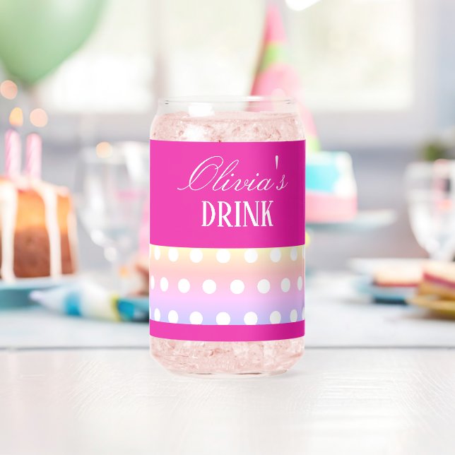 Bright Pink and Pola Dots  Dosenglas (Insitu (Geburtstag))