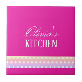 Bright Pink and Pola Dots Fliese