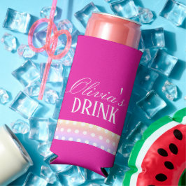 Bright Pink and Pola Dots Selters Dosenkühler