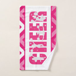 Bright Pink Cheer Team Cheerleader Typografy Fun Handtuch