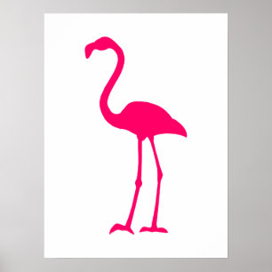 Bright Pink Flamingo Poster