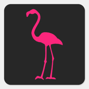 Bright Pink Flamingo Quadratischer Aufkleber