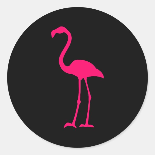 Bright Pink Flamingo Runder Aufkleber (Vorderseite)