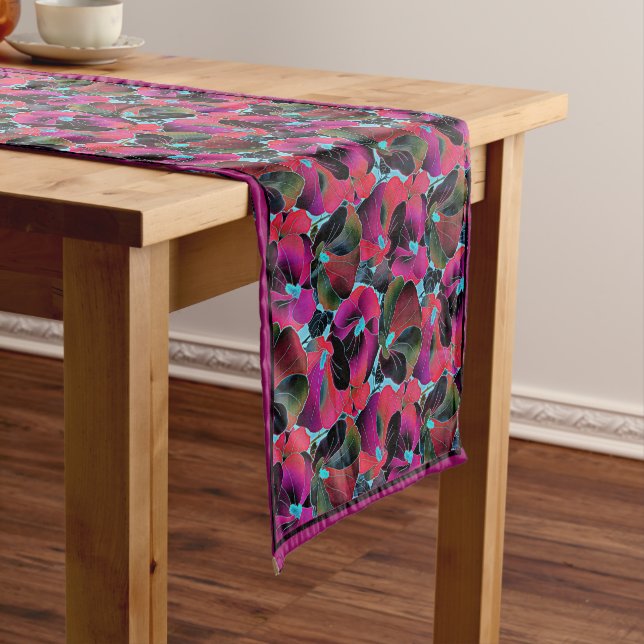 Bright pink floral  medium table runner kurzer tischläufer (Beispiel)