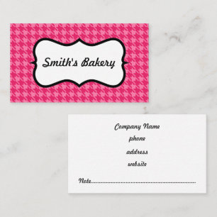 Bright Pink Hahnentrittmuster Business Card Visitenkarte
