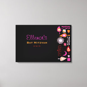 BRIGHT PINK MITZVAH Bat Bar Mitzvah Sign up Board Leinwanddruck