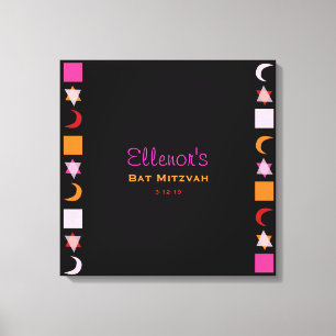 BRIGHT PINK MITZVAH Bat Bar Mitzvah Sign up Board Leinwanddruck