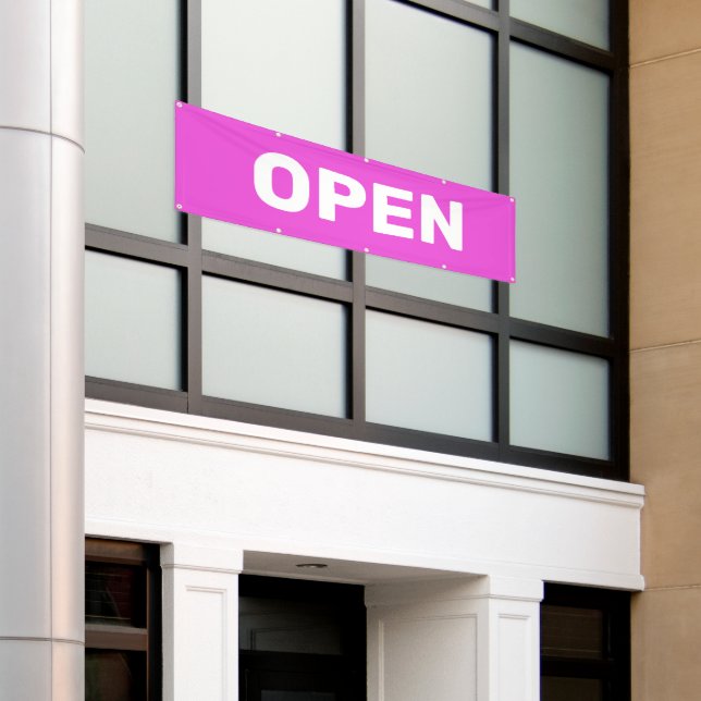 Bright Pink OPEN Banner (Äußeres Gebäude)
