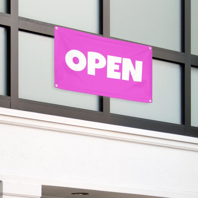 Bright Pink OPEN Banner (Äußeres Gebäude)