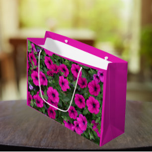 Bright Pink Petunias Floral Große Geschenktüte