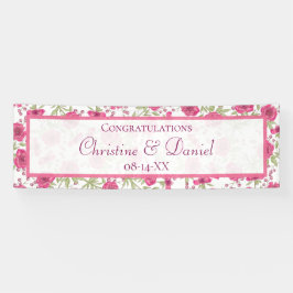 Bright Pink Rose Wedding Banner