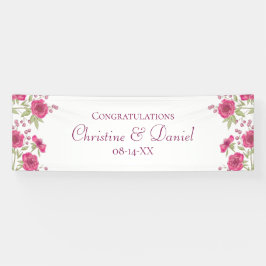 Bright Pink Rose Wedding Banner