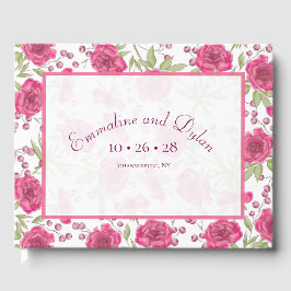 Bright Pink Rose Wedding Gästebuch