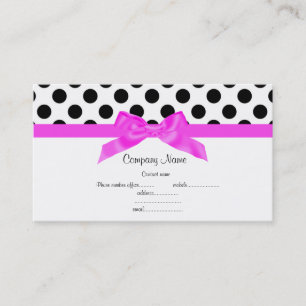 BRIGHT PINK & WHITE POLKA DOT BUSINESS CARD VISITENKARTE