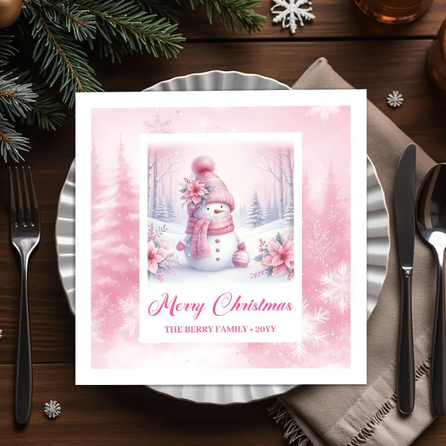 Bright Pinkmas Christmas Scene Napkins Kids Winter Serviette (Bright Pinkmas Christmas Scene Napkins Kids Winter Fun)