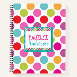 Bright Polka Dot Kids Spiral Notizbuch
