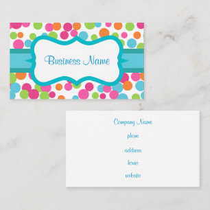 Bright Polka Dots Business Card Visitenkarte