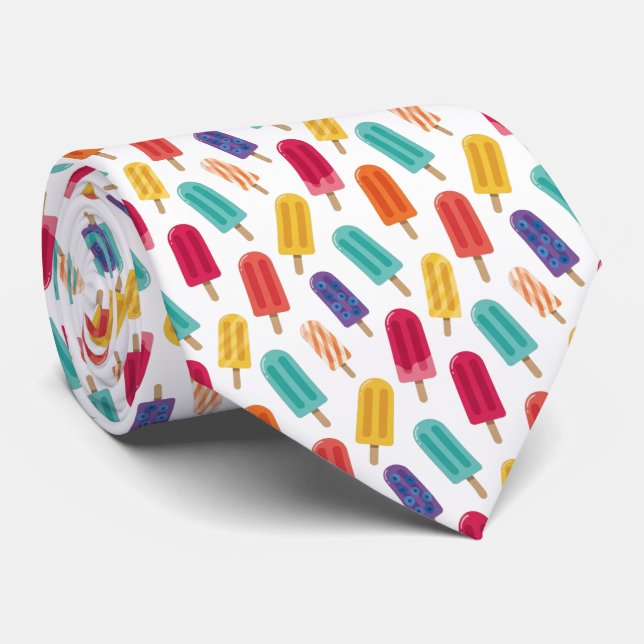 Bright Popsicle Summer Pattern Krawatte (Gerollt)