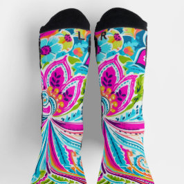 Bright Preppy Paisley Socken