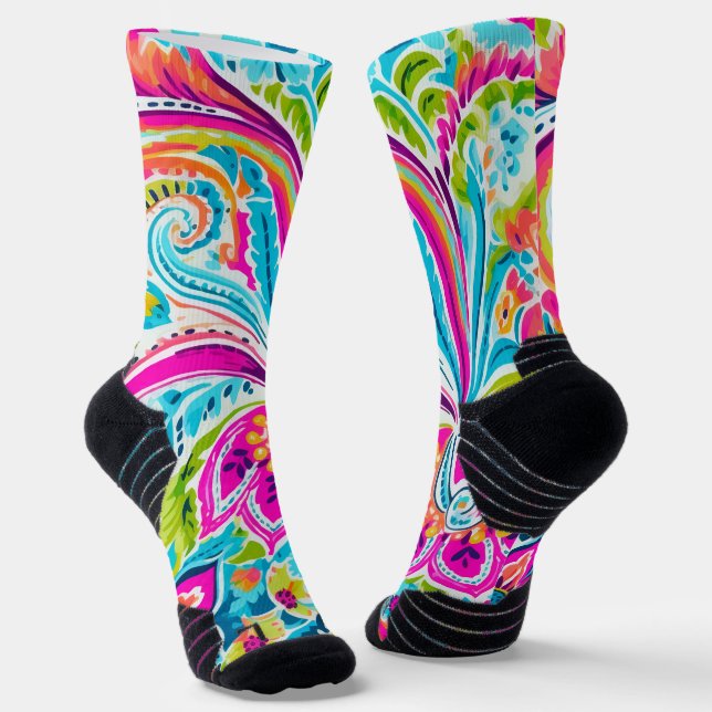 Bright Preppy Paisley Socken (Gewinkelt)