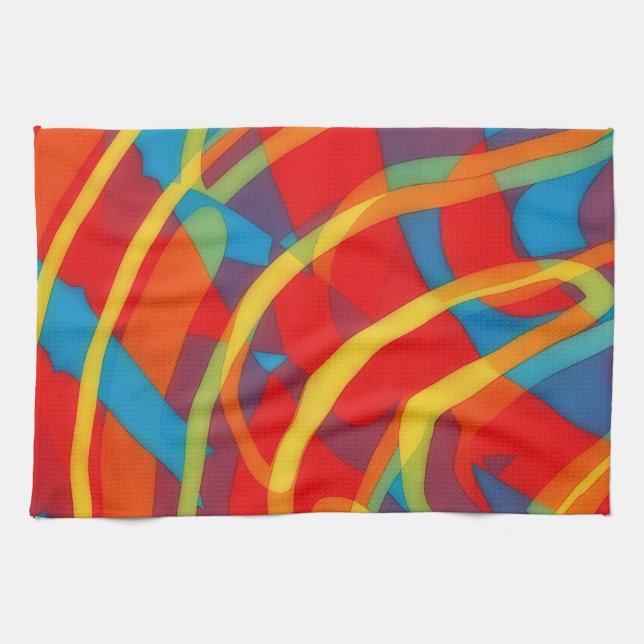 Bright Psychedelic Vibes Abstract Art Towel Geschirrtuch (Horizontal)
