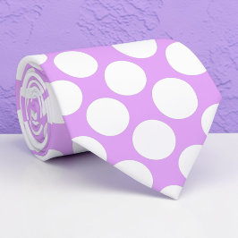 Bright Purple Jumbo Polka Dots Custom Necktie Krawatte