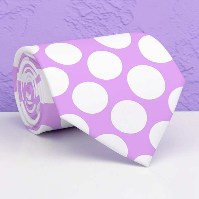 Bright Purple Jumbo Polka Dots Custom Necktie Krawatte (Von Creator hochgeladen)