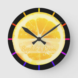 BRIGHT QUIRKY COLORFUL LEMON CITRUS FRUIT SLICED RUNDE WANDUHR