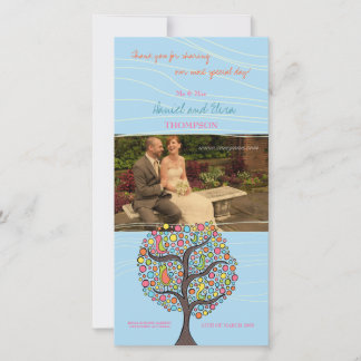 Bright Rainbow Bird Tree Blue Danke Foto Card