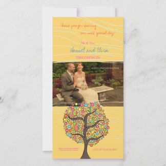 Bright Rainbow Bird Tree Danke Foto Card