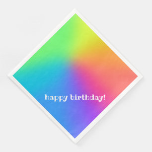 Bright Rainbow Birthday Party Paper Dinner Napkins Serviette